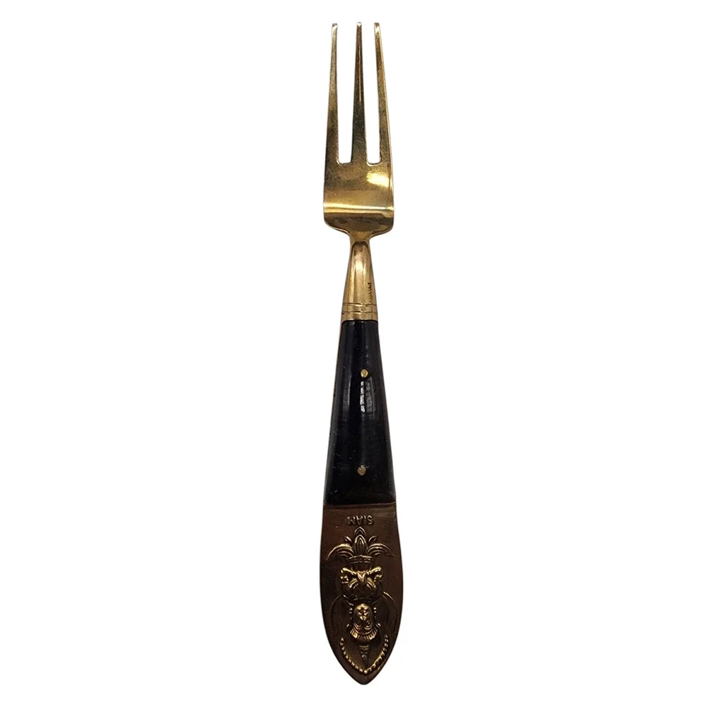 Vintage SIAM Bangkok Thailand 14 pcs Bronze Brass Silverware Utensil Desert Set